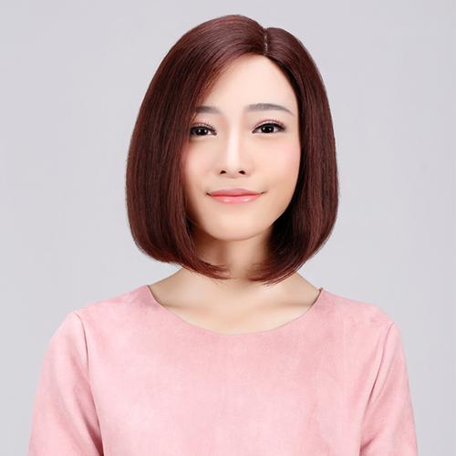 斜刘海波波头假发