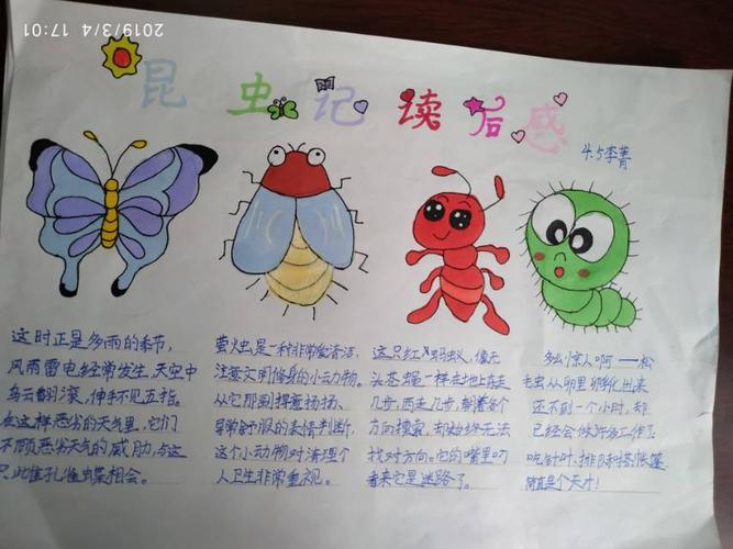 四年级五班《昆虫记》优秀读书画报展示