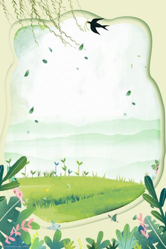 春分踏青郊游背景素材