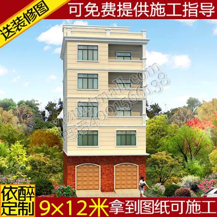 五层门面带电梯别墅图纸农村自建房设计图建筑三层半施工方案效果