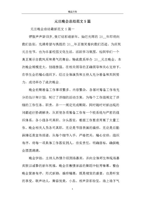 元旦晚会总结范文5篇.docx 11页