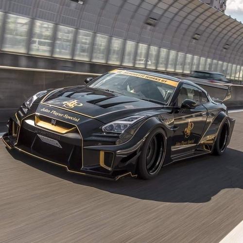 jps涂装的宽体nissan gtr,战神之姿,霸气外露!