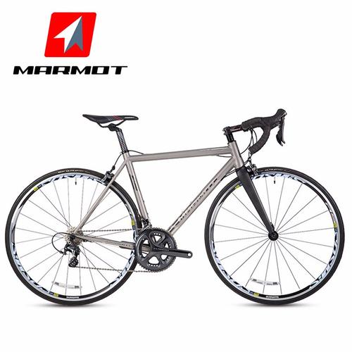 土拨鼠marmot公路车18速公路自行车男女式单车双v刹成人赛车自行车