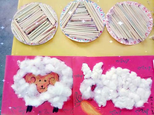 中班幼儿棉花粘贴