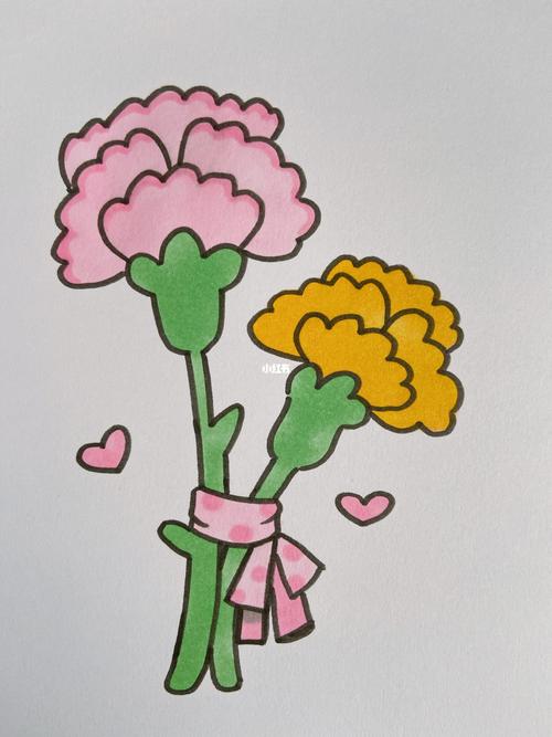 康乃馨简笔画儿童画母亲节妈妈花朵花束手绘_花束_母亲节去哪玩_简笔
