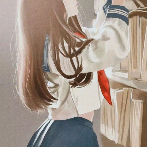 动漫女头不露脸校服