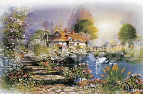 设计图库 文化艺术 绘画书法  关键词:油画 田园风光 风景油画91x61