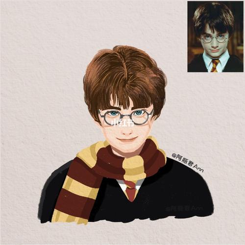 哈利头像|哈利波特90|原创插画_哈利波特_插画_绘画
