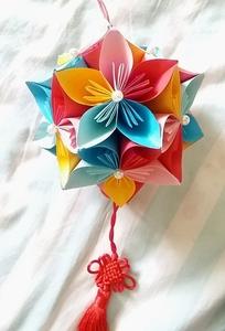 成品精品手工艺品元宵节折纸樱花绣球灯笼元宵节中秋节手工作业