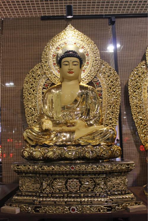 台湾盛凡铜鎏金佛像 三宝佛 释迦牟尼佛 阿弥陀佛 药师佛 一米八