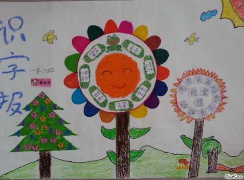 小学一年级识字小报 一年级识字手抄报版面设计图