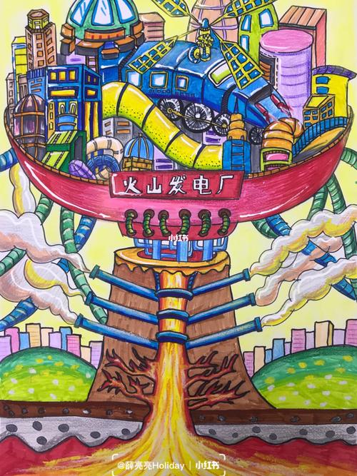 【科幻画】|学生作品分享_画作_美术_科幻画_人文_绘画