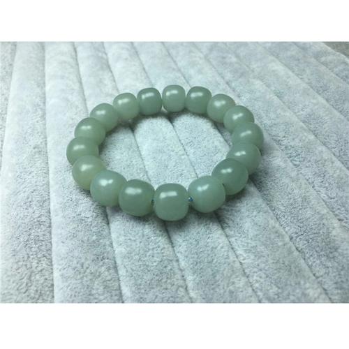 手链和田玉且末蓝蓝调老型珠男女款手串12mm桶珠天然送证书