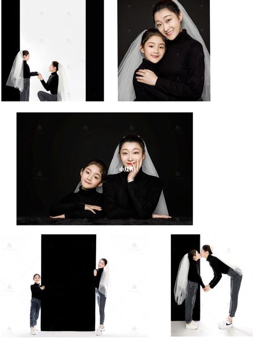 一起长大的感觉真好|头纱系列|亲子套装_头纱_亲子_亲子照_简约风