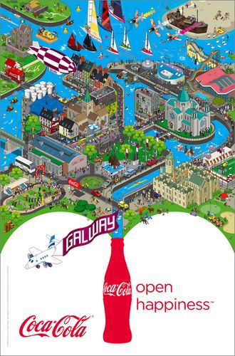 大尺寸可口可乐像素画创意广告--中国广告网--cnad.com