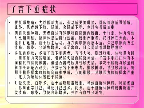 子宫下垂有哪些症状ppt