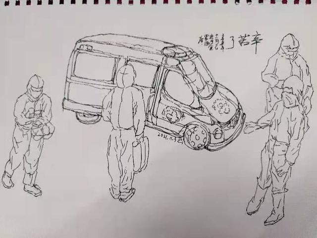 手绘10幅速写画 成都美术老师向抗疫工作者致敬|成都