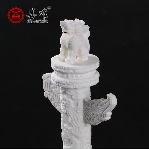 汉白玉华表石雕摆件天安门华表盘龙柱罗马柱办公室