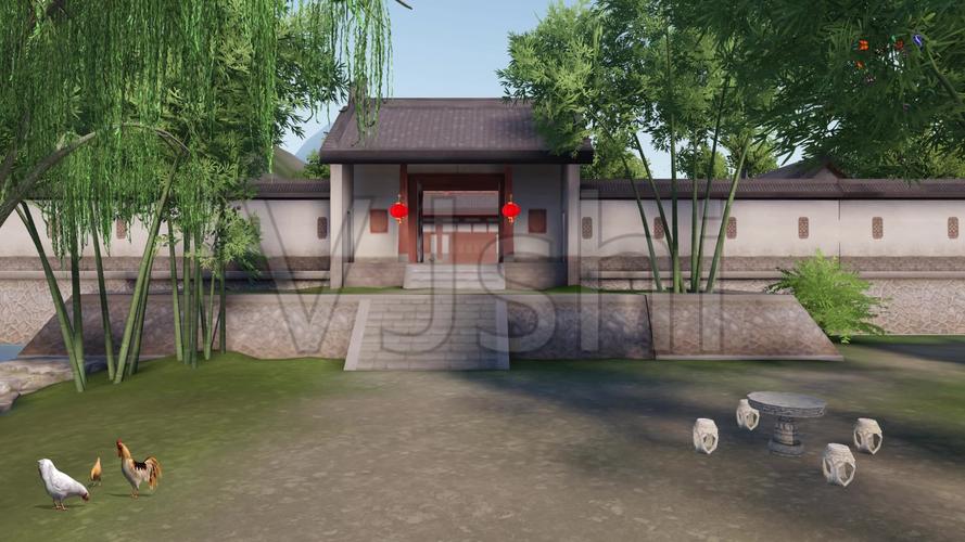 古代庭院_1920x1080_高清视频素材下载(编号:5248319)_舞台背景_vj师