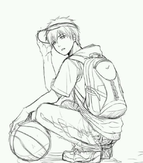 素描篮球简笔画