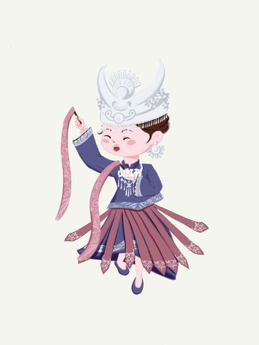 第一幅手绘/苗族姑娘_手绘_文化_绘画