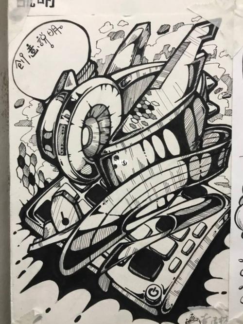 创意速写 黑白_设计基础_文化_绘画