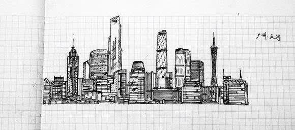 分享一波自己手绘的城市天际线
