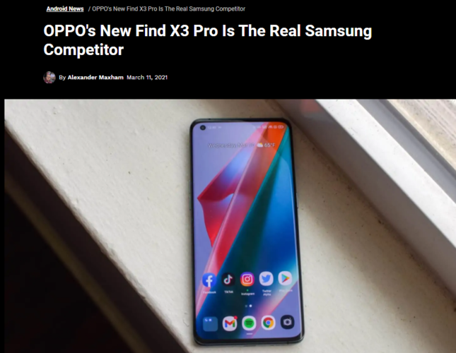 三星真正的竞争对手知名外媒居然这样评价findx3系列