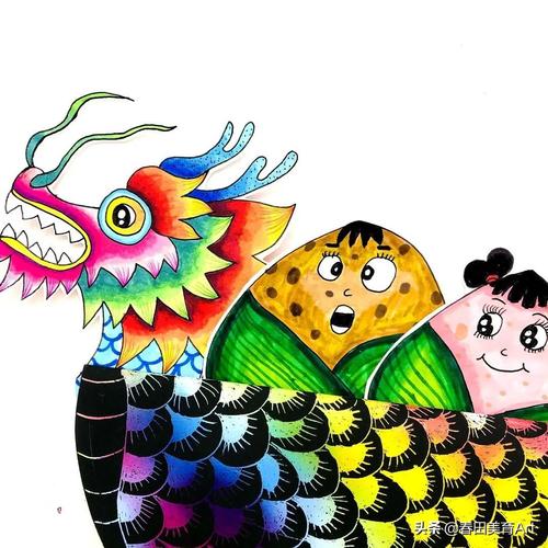 龙头简笔画(幼儿园龙舟手工制作)