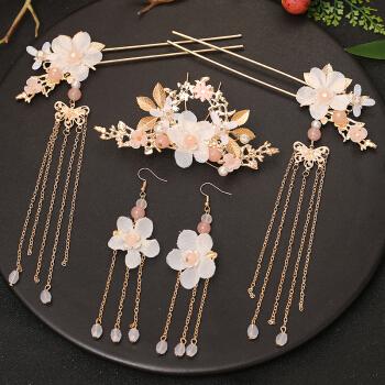 漂亮小女孩喜欢的汉服发簪子古装发饰女儿童头饰古风发插流苏发钗全套