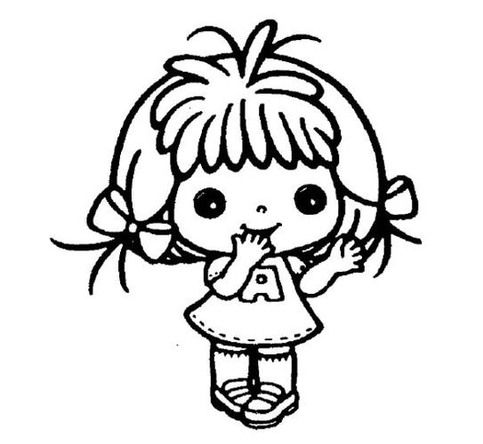 微笑的小女孩_关于人物的简笔画作品分享