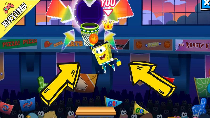 篮球全明星赛2:海绵宝宝单手扣篮,动作真是帅!