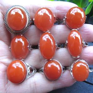 四川凉山南红玛瑙戒指 925银包镶 冰飘/飘红/柿子红/樱桃红/水红