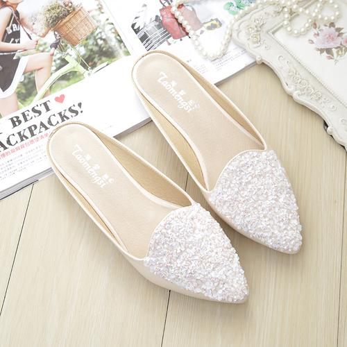 包头半拖鞋女夏百搭时尚外穿34码女鞋小码33平底大码凉拖鞋41一43