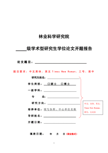 林业科学研究院学术型研究生学位论文开题报告.doc