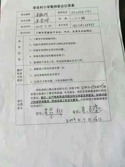 了解学生的家庭情况. 2.向家长说明学生的学习情况. 3.