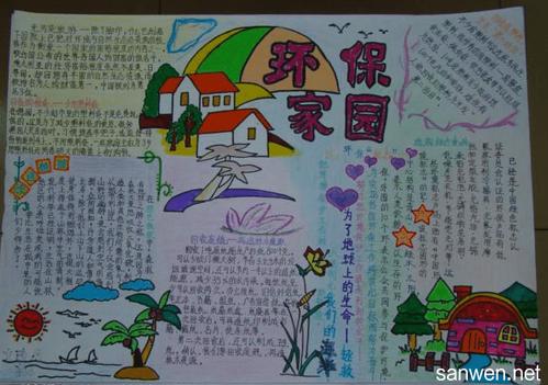 字多画少的保护环境手抄报资料模板