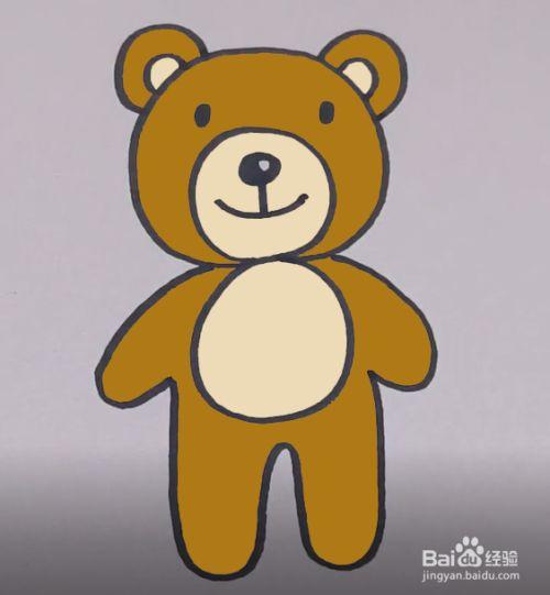 最后给小熊涂上颜色就可以啦.