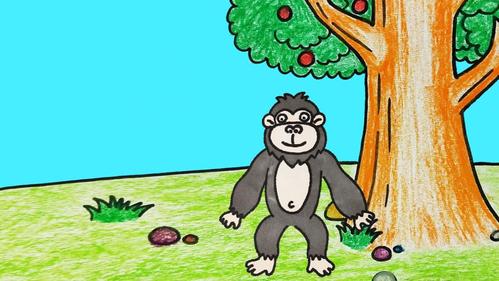 简笔画教学:手把手教你画出可爱的黑猩猩,还有生动有趣的小故事