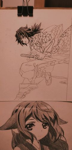 鬼灭之刃义勇手绘过程图