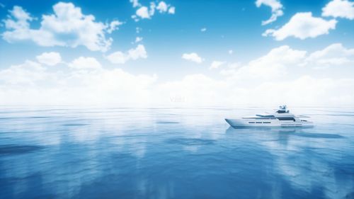 唯美海景游艇游轮风平浪静海洋_1920x1080_高清视频