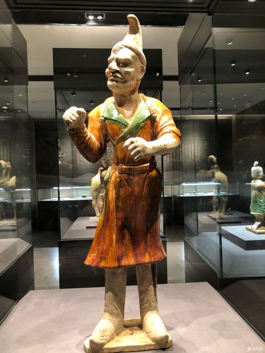 唐朝牵骆驼的胡人穿着时尚的大衣