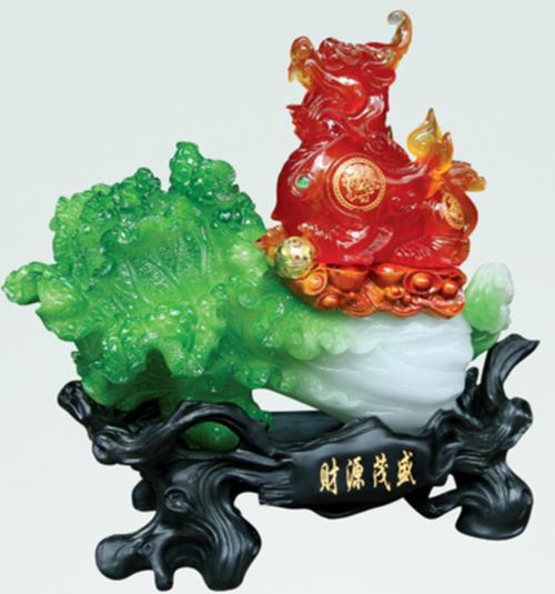 郑州鸿久工艺品大号小号财源茂盛白菜摆件招财貔貅商务礼品特价