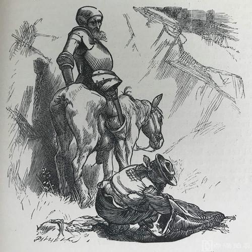 1926年,塞万提斯《堂吉诃德》,2幅手工贴图与大量精美文间插图,漆布面