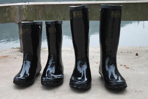 3539男橡胶雄军雨鞋水靴工作劳保靴中高筒大码钓鱼鞋黑色4648码