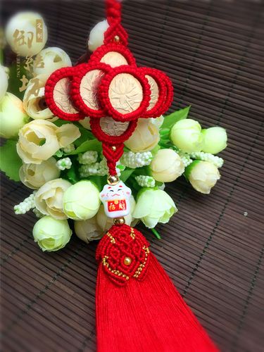 diy手工编制5毛钱硬币挂件财运亨通五帝钱辟邪招财车挂饰品材料包