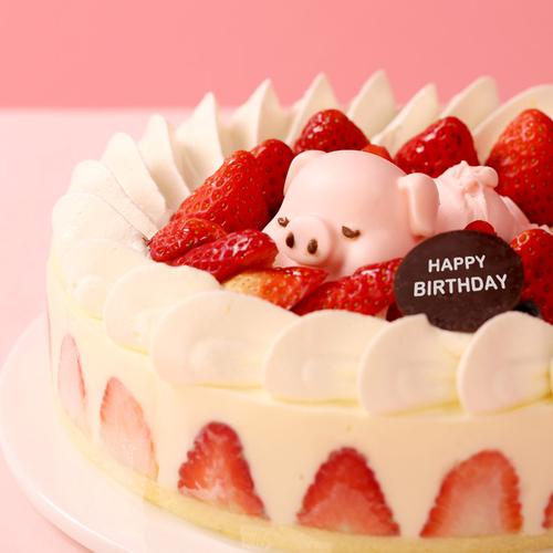 猪宝宝儿童水果蛋糕