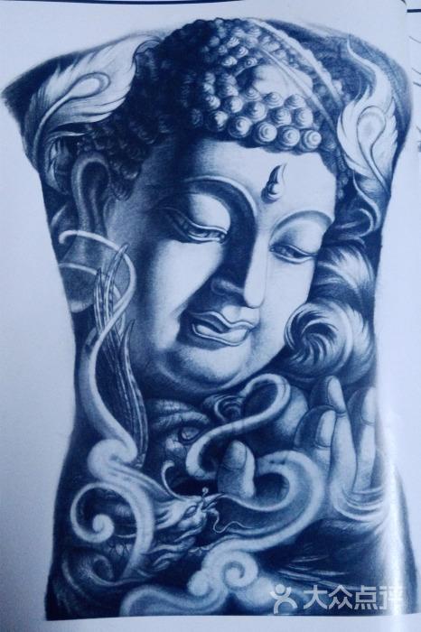 刺尊纹身满背佛像纹身手稿图片 - 第89张