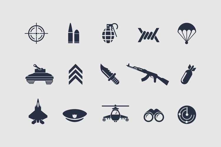 12枚军事主题矢量图标12militaryicons