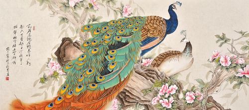 卧室,国画,花鸟画,孔雀